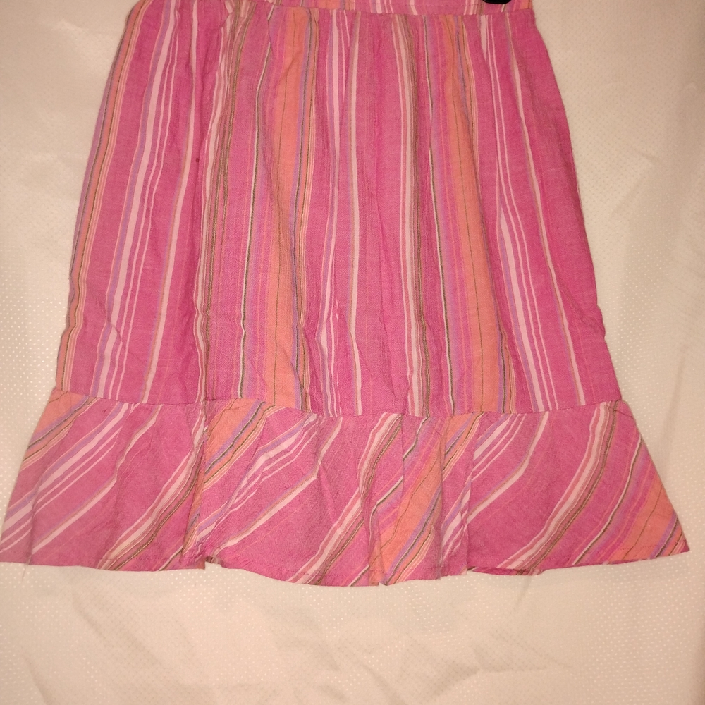 Vibrant Pink Striped A-Line Skirt